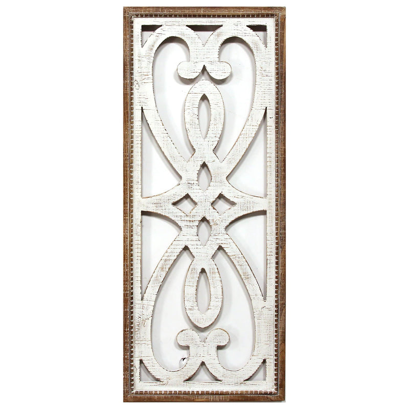 Walls Wood Wall Decor - 14" X 1" X 34" White Natural Wood Mdf With Wood Veneer Wall Decor HomeRoots