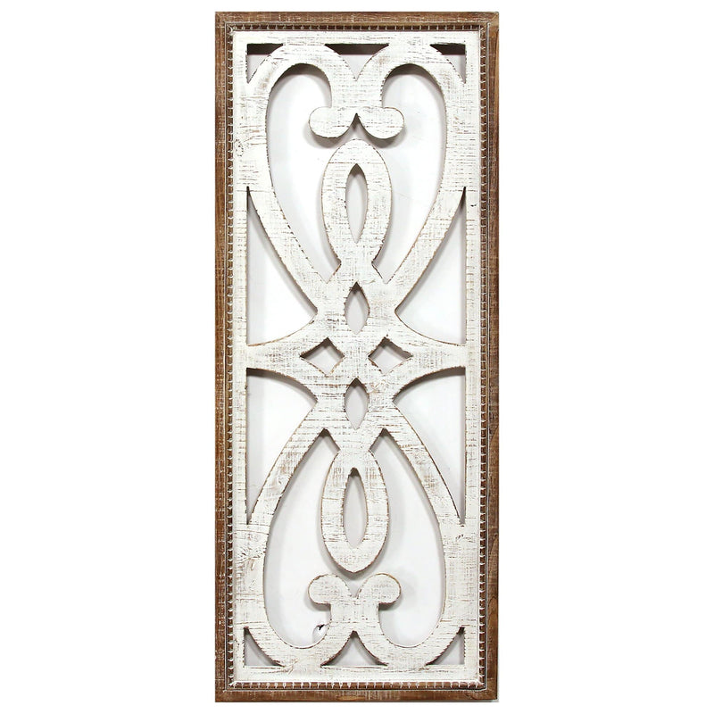 Walls Wood Wall Decor - 14" X 1" X 34" White Natural Wood Mdf With Wood Veneer Wall Decor HomeRoots