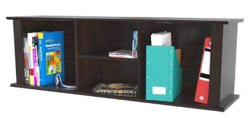 Walls Wood Wall Decor - 15" Espresso Melamine and Engineered Wood Wall Mounted Hutch HomeRoots