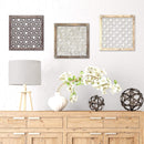 Walls Wood Wall Decor - 16" X 1" X 16" 1Pc Gray Wood Framed Laser-Cut Wall Decor HomeRoots