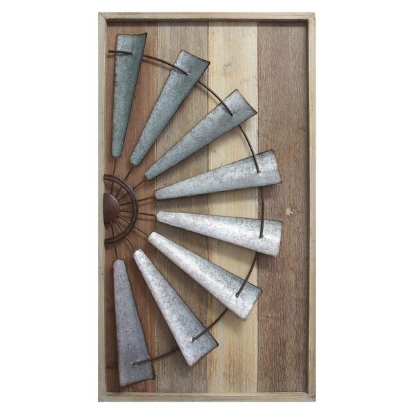 Walls Wood Wall Decor - 17.72" X 1.77" X 31.5" Mixed Natural Wood Windmill Wall Decor HomeRoots