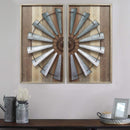 Walls Wood Wall Decor - 17.72" X 1.77" X 31.5" Mixed Natural Wood Windmill Wall Decor HomeRoots