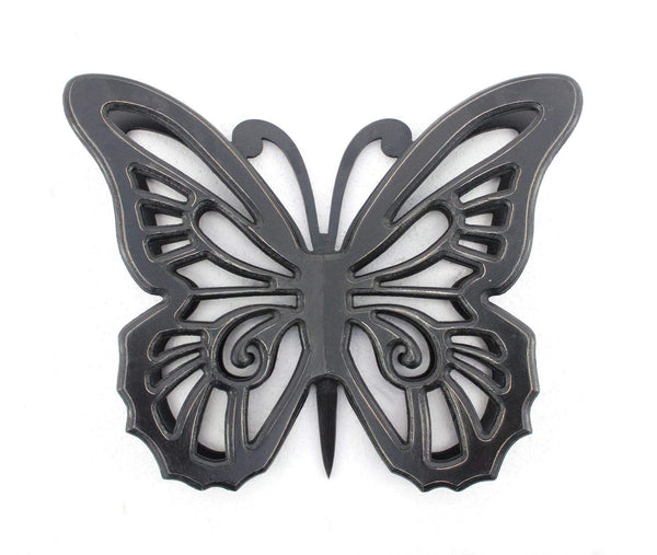 Walls Wood Wall Decor - 18.5" x 23.25" x 4.25" Black, Rustic, Butterfly, Wooden - Wall Decor HomeRoots