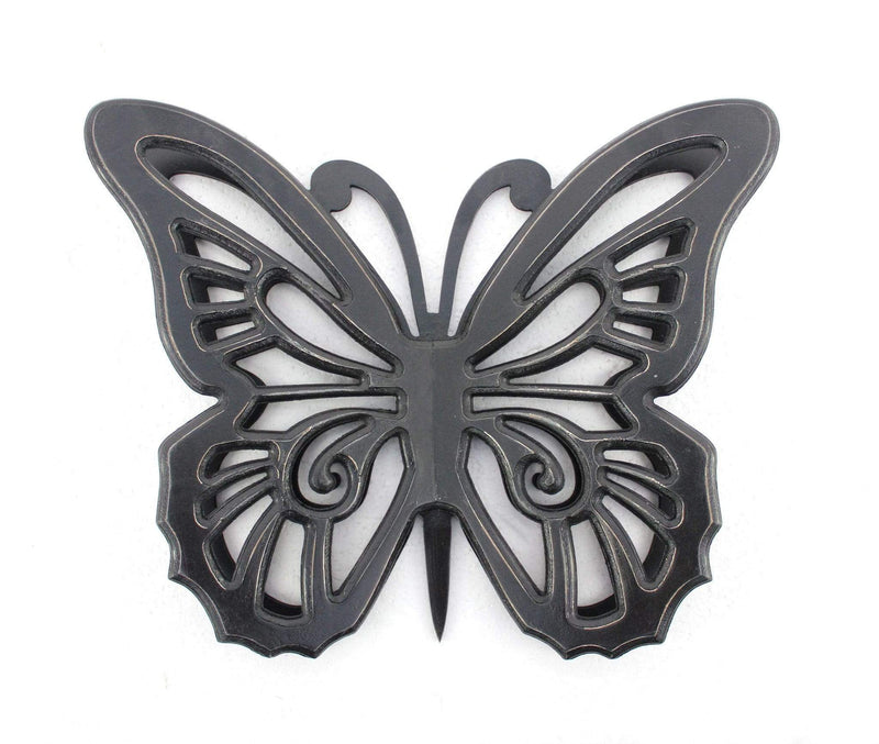 Walls Wood Wall Decor - 18.5" x 23.25" x 4.25" Black, Rustic, Butterfly, Wooden - Wall Decor HomeRoots