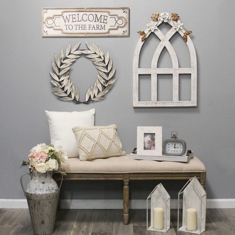 Walls Wood Wall Decor - 19.75" X 1" X 28.25" White Metal Mdf With Wood Veneer Wall Decor HomeRoots