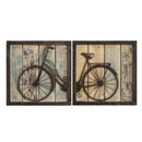 Walls Wood Wall Decor - 32" X 1.38" X 16" Multi-color 2Pcs Rustic Bicycle Wall Decor HomeRoots