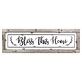 Walls Wood Wall Decor - 35.63" X 0.07" X 10.83" Bless This Home Framed Enamel Sign Wall Decor HomeRoots