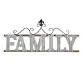 Walls Wood Wall Decor - 38.98" X 0.79" X 16.14" Galvanized Family Wall Sign HomeRoots