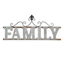 Walls Wood Wall Decor - 38.98" X 0.79" X 16.14" Galvanized Family Wall Sign HomeRoots