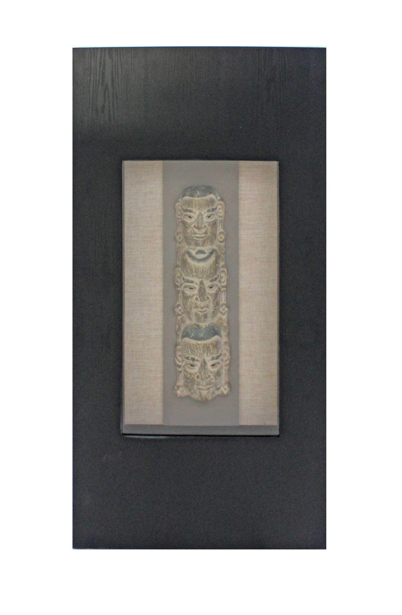 Walls Wood Wall Decor - 39.75" x 19.88" x 2.63" Black & Brown, Facial-Makeup Patterned, Plaque - Wall Decor HomeRoots