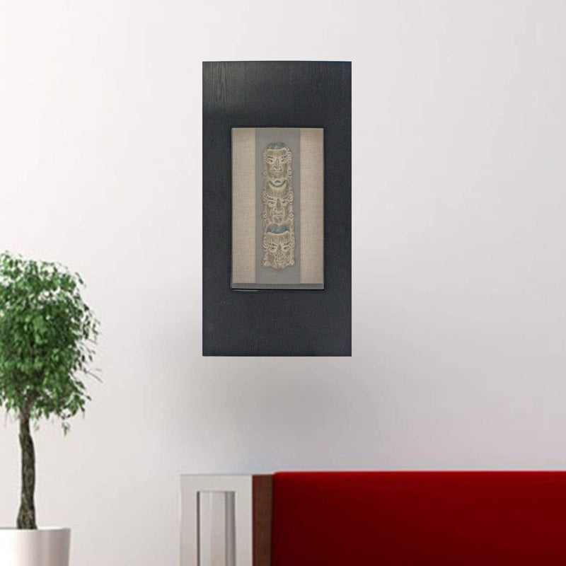 Walls Wood Wall Decor - 39.75" x 19.88" x 2.63" Black & Brown, Facial-Makeup Patterned, Plaque - Wall Decor HomeRoots