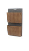 Walls Wood Wall Decor - 4" x 15" x 26" Gray, Wood, Wall Storage/Wood Wall 2-tier Magazine Rack HomeRoots