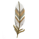 Walls Wood Wall Decor - 9.25" X 1" X 29.5" White Boho Wall Feather HomeRoots