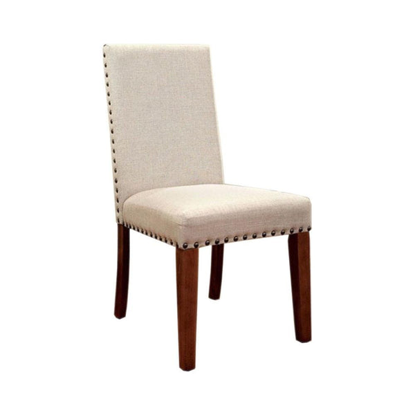 Walsh Industrial Side Chair With Flax Fabric, Natural Wood, Set Of 2-Armchairs and Accent Chairs-Natural Tone-Fabric Solid Wood Wood Veneer & Others-JadeMoghul Inc.