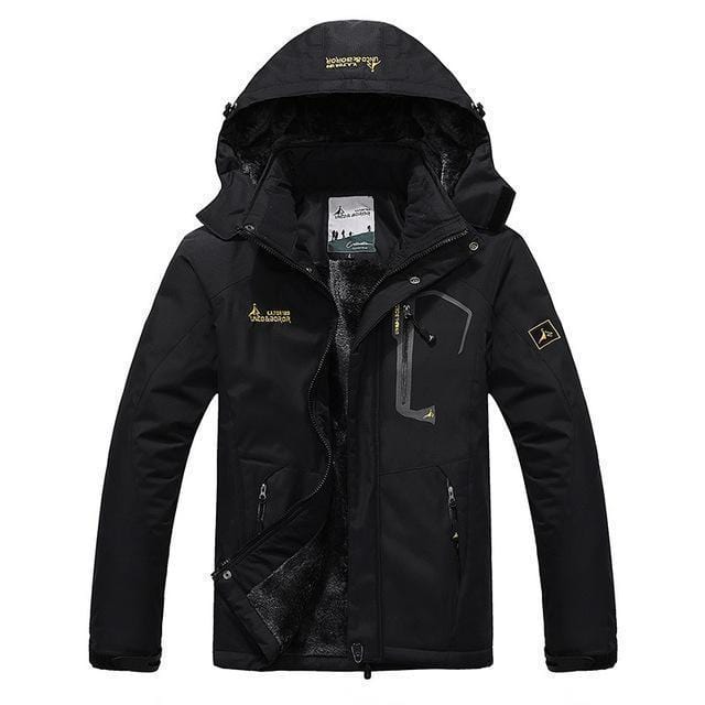 Warm Outwear Winter Jacket For Men / Windproof Hooded Jacket-Black-L-JadeMoghul Inc.