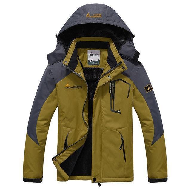 Warm Outwear Winter Jacket For Men / Windproof Hooded Jacket-Gold-L-JadeMoghul Inc.