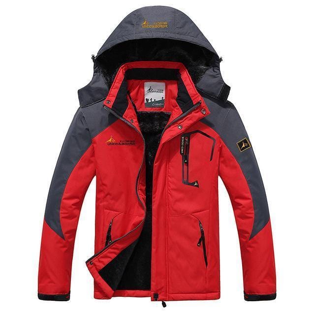 Warm Outwear Winter Jacket For Men / Windproof Hooded Jacket-Red-L-JadeMoghul Inc.