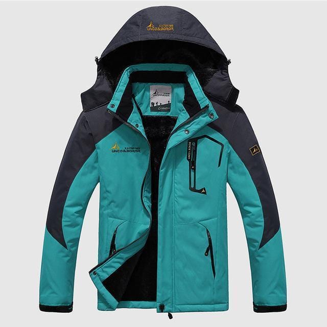 Warm Outwear Winter Jacket For Men / Windproof Hooded Jacket-Sky Blue-L-JadeMoghul Inc.