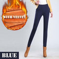 warm Soft Fleece Lined Winter Pants-Blue with velvet-S-JadeMoghul Inc.