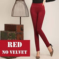 warm Soft Fleece Lined Winter Pants-Red no velvet-S-JadeMoghul Inc.