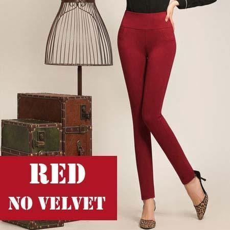 warm Soft Fleece Lined Winter Pants-Red no velvet-S-JadeMoghul Inc.
