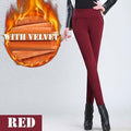 warm Soft Fleece Lined Winter Pants-Red with velvet-S-JadeMoghul Inc.