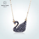 WARME FARBEN Swarovski Necklace 925 Sterling Sliver Women Pendant Necklace Classic Black Crystal Swan Pendant Fine Jewelry Gift--JadeMoghul Inc.