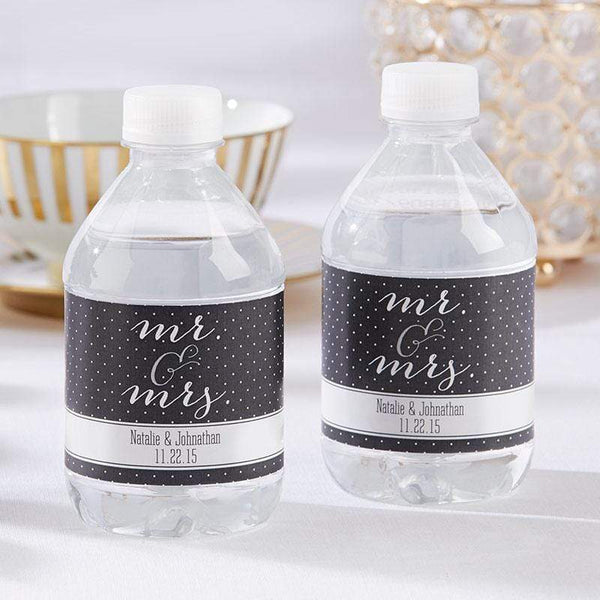 Water Bottle Labels Personalized Water Bottle Labels - Mr. & Mrs.(24 Pcs) Kate Aspen