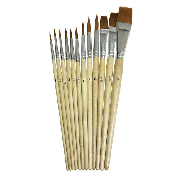 WATERCOLOR BRUSHES 12PK ASSORTED-Arts & Crafts-JadeMoghul Inc.