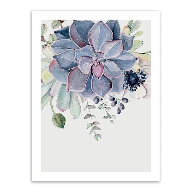 Watercolor Succulent Plants Cactus Flower Poster Print Nordic Style Living Room Big Wall Art Pictures Home Decor Canvas Painting-15x20 cm No Frame-flower store flower-JadeMoghul Inc.