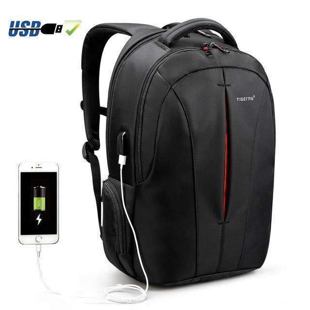 Waterproof 15.6inch laptop backpack - Backpack bag-Black and Orange USB-China-JadeMoghul Inc.