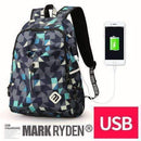 Waterproof Backpack - High Quality Laptop Bag - School Backpack-Blue Cube USB-China-15inches-JadeMoghul Inc.