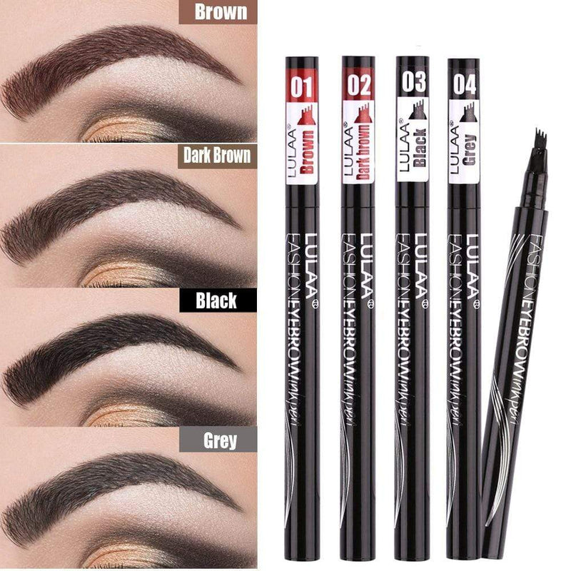 Waterproof Natural Eyebrow Pen Four-claw Eye Brow Tint Makeup three Colors Eyebrow Pencil Brown Black Grey Brush Cosmetics JadeMoghul Inc. 