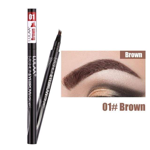 Waterproof Natural Eyebrow Pen Four-claw Eye Brow Tint Makeup three Colors Eyebrow Pencil Brown Black Grey Brush Cosmetics JadeMoghul Inc. 