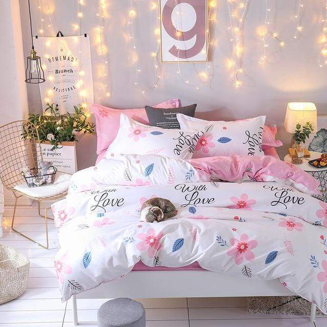Wave point Bed Linen Bedding Set Home Textiles 3/4pc Family Set Include Bed Sheet&Duvet Cover&Pillowcases Full Queen King Size JadeMoghul Inc. 