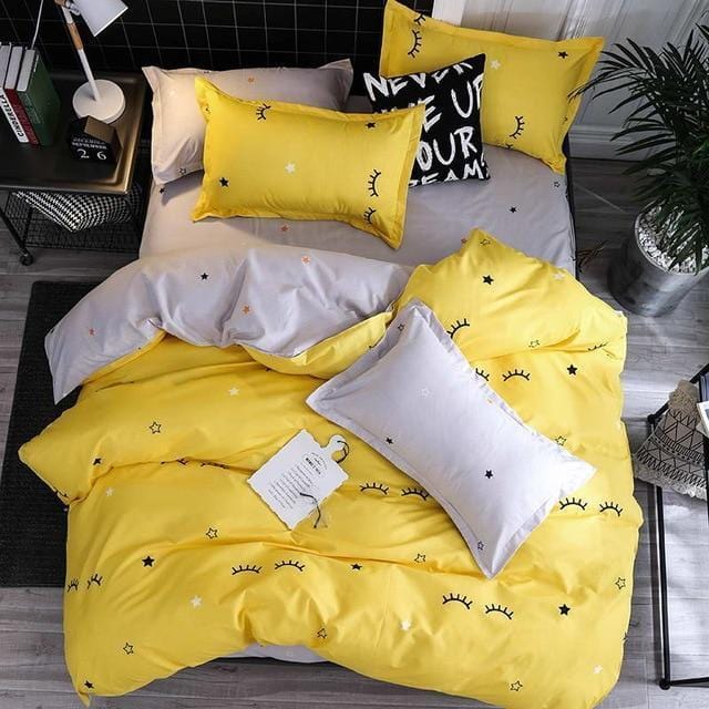 Wave point Bed Linen Bedding Set Home Textiles 3/4pc Family Set Include Bed Sheet&Duvet Cover&Pillowcases Full Queen King Size-ZA23-Queen cover180by220-JadeMoghul Inc.