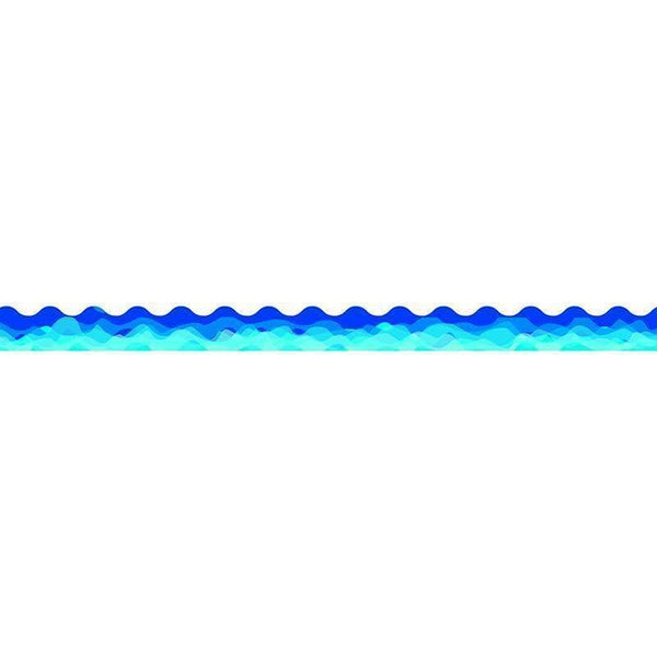 WAVES OF BLUE WAVY BORDER-Learning Materials-JadeMoghul Inc.