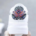 WAWFROK Women Casual Shoes Summer 2018 Spring Women Shoes Fashion Embroidered Breathable Hollow Lace-Up Women Sneakers-black flower Mesh-4-JadeMoghul Inc.