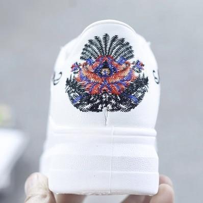 WAWFROK Women Casual Shoes Summer 2018 Spring Women Shoes Fashion Embroidered Breathable Hollow Lace-Up Women Sneakers-black flower Mesh-4-JadeMoghul Inc.