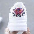 WAWFROK Women Casual Shoes Summer 2018 Spring Women Shoes Fashion Embroidered Breathable Hollow Lace-Up Women Sneakers-red flower Mesh-4-JadeMoghul Inc.