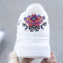 WAWFROK Women Casual Shoes Summer 2018 Spring Women Shoes Fashion Embroidered Breathable Hollow Lace-Up Women Sneakers-red flower Mesh-4-JadeMoghul Inc.