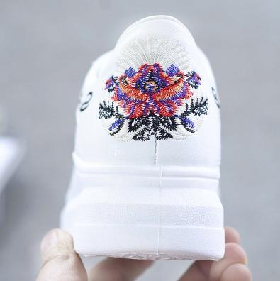 WAWFROK Women Casual Shoes Summer 2018 Spring Women Shoes Fashion Embroidered Breathable Hollow Lace-Up Women Sneakers-red flower Mesh-4-JadeMoghul Inc.