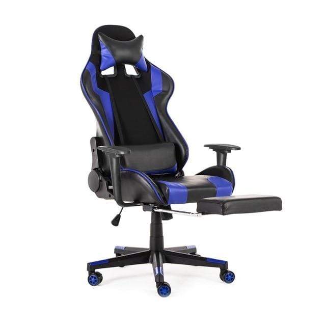 Wcg Gaming Chair PVC Household Armchair Ergonomic Computer Chair Office Chairs Lift and Swivel Function Adjustable Footrest AExp