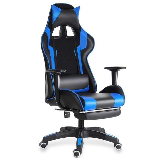 Wcg Gaming Chair PVC Household Armchair Ergonomic Computer Chair Office Chairs Lift and Swivel Function Adjustable Footrest AExp