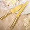 Wedding Cake Accessories Simple elegance classic gold stainless steel cake knife set Fashioncraft