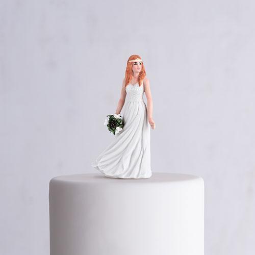 Trendy Bride Porcelain Figurine Wedding Cake Topper (Pack of 1)