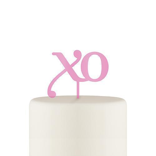 XO Acrylic Cake Topper - Dark Pink (Pack of 1)