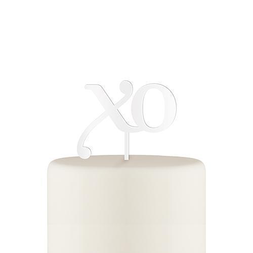 XO Acrylic Cake Topper - White (Pack of 1)