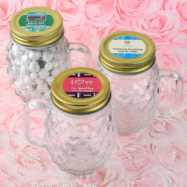 Wedding Candy Buffet Accessories Personalized expressions Mini Pineapple glass mason jar - baby Fashioncraft