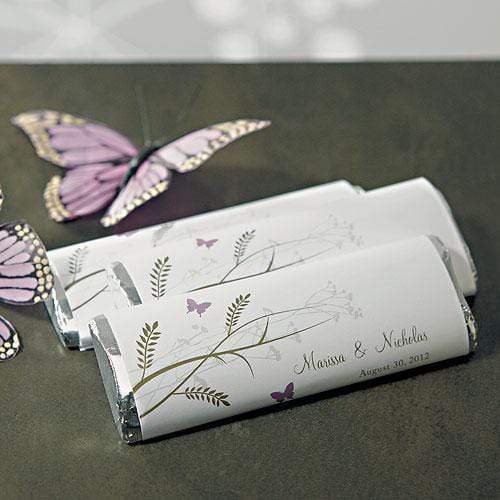 Wedding Candy Buffet Accessories Romantic Butterfly Nut Free Gourmet Milk Chocolate Bar Vintage Pink (Pack of 1) JM Weddings